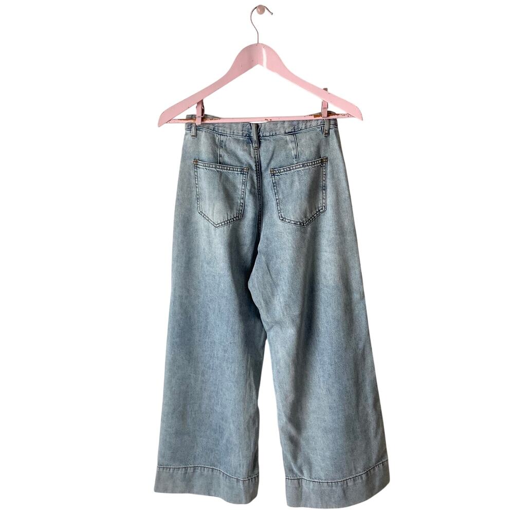 Habitual High-Rise Pleated Wide-Leg Cropped Jean